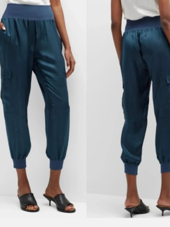 cinq a sept Pants - 5 a 7 Cinq a Sept Tous Les Jours "Giles" Cupro Jogger Size XL Peacock MSRP $265